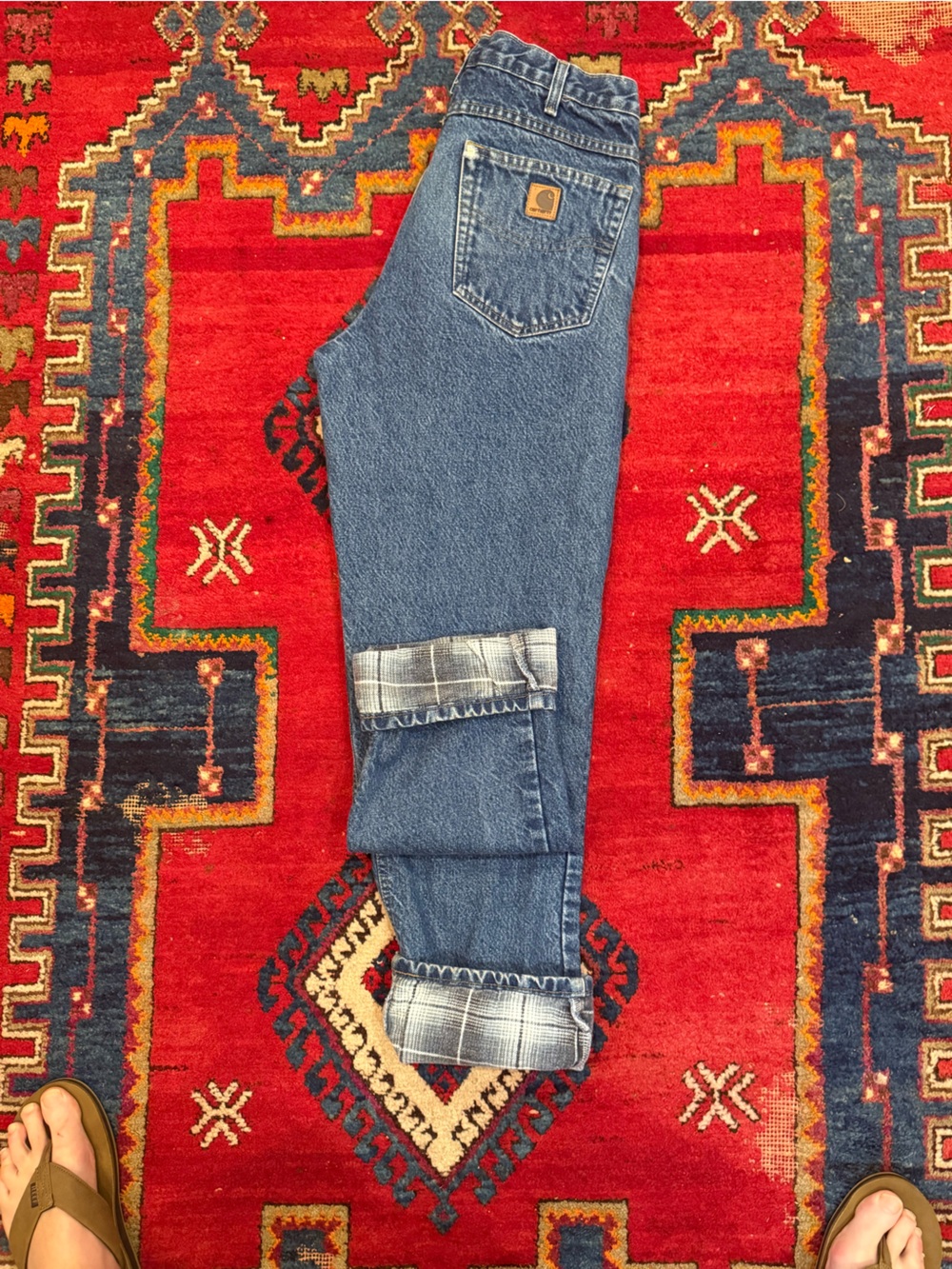 Vintage Y2K Carhartt flannel-lined relaxed fit jeans 32x32